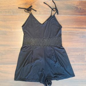 Black Topshop mesh Panel Romper